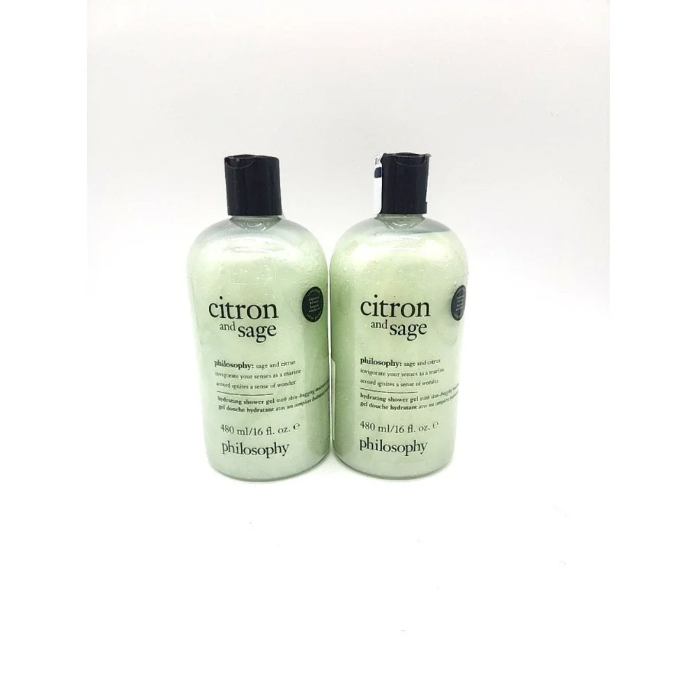 Philosophy‎ 2x 16oz Citron Sage Shampoo Shower Gel Bubble Bath